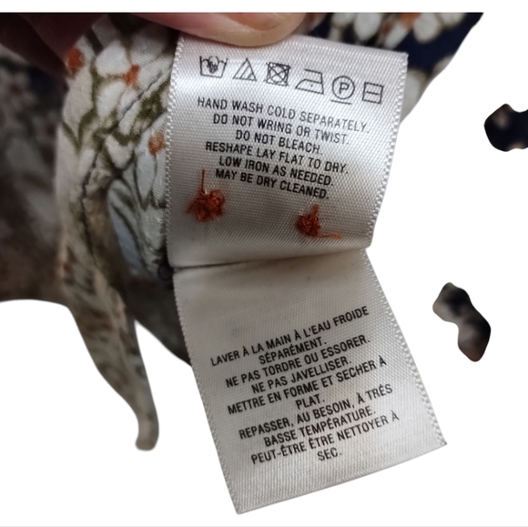 Pendleton Navy Floral Reversible Blouse - Picture 5 of 10